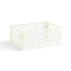 Caisse pliable polypropylène 17x12x7.5cm gris pastel