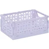 Caisse pliable polypropylène 17x12x7.5cm violet pastel