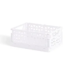 Caisse pliable polypropylène 17x12x7.5cm violet pastel