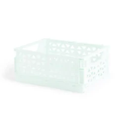 Caisse pliable vert pastel 3,4L - 24x17xH10cm