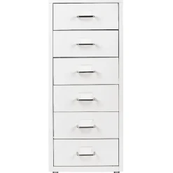 Caisson 6 tiroirs 4 roues blanc