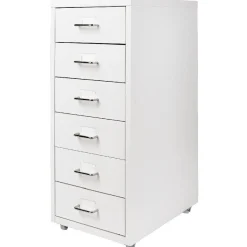 Caisson 6 tiroirs 4 roues blanc