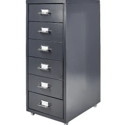 Caisson 6 tiroirs 4 roues noir