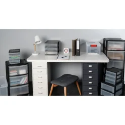 Caisson métallique 6 tiroirs 4 roues blanc