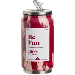 Canette isotherme acier et plastique vert 260ml Ø6,5xH13,5cm