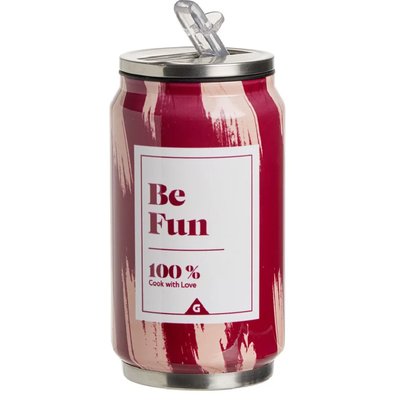 Canette isotherme acier et plastique vert 260ml Ø6,5xH13,5cm