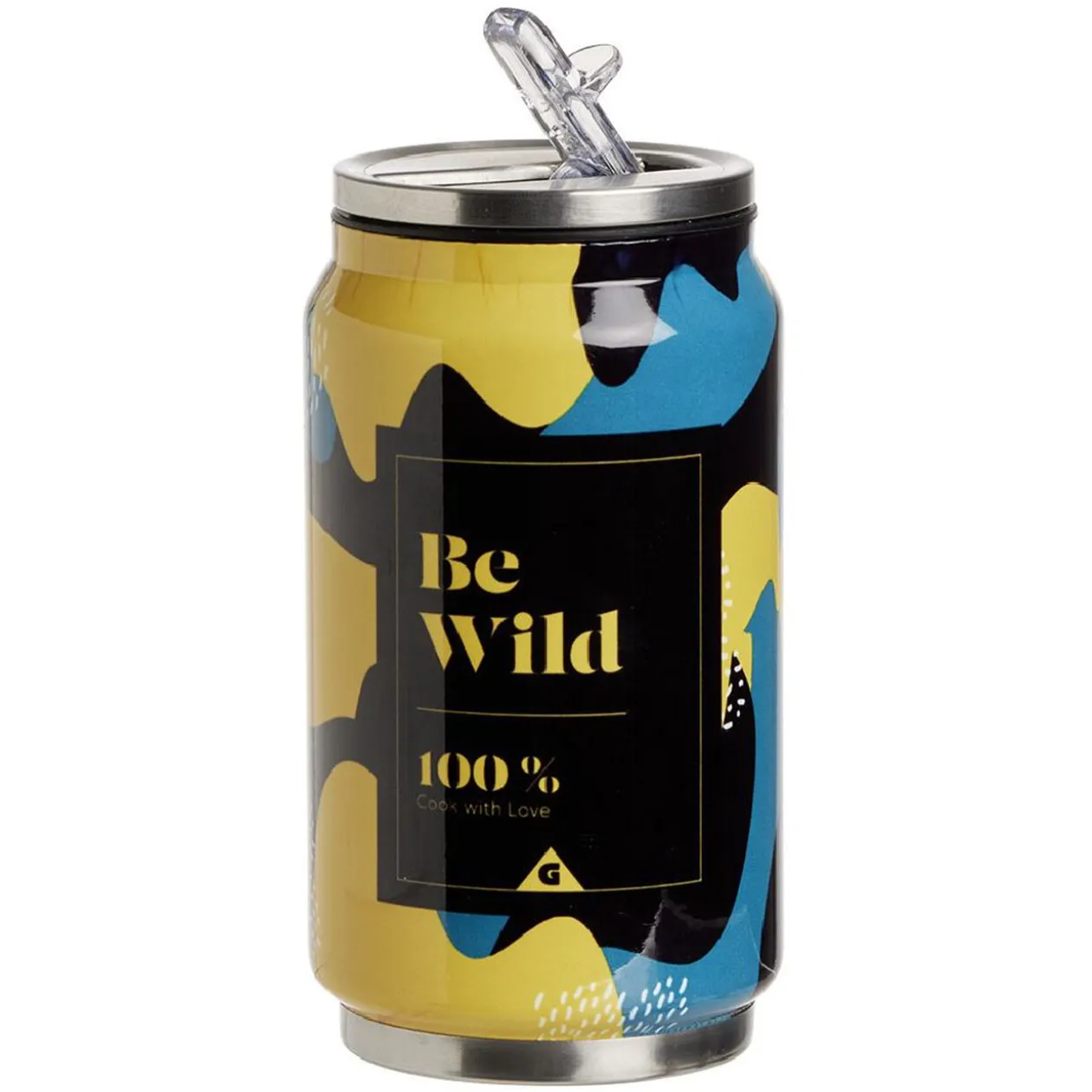 Canette isotherme acier et plastique vert 260ml Ø6,5xH13,5cm