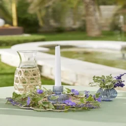 Carafe en verre transparent et raphia Ø11,2xH24,7cm