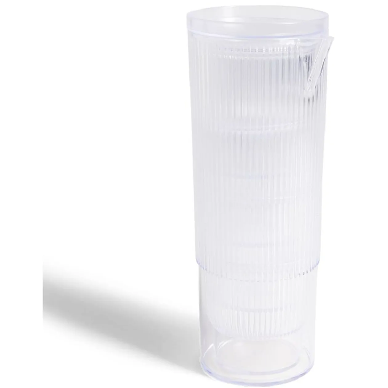 Carafe 1,1L + 4 verres 300mL polystyrène et silicone transparent