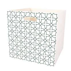 Casier Box Cube bois motif géométrique 30x30x30cm