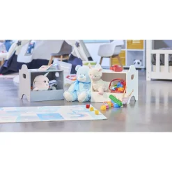 Casier de rangement superposable bois gris