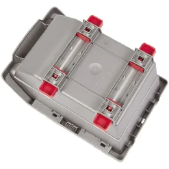 Casier de rangement superposable gris et rouge x4