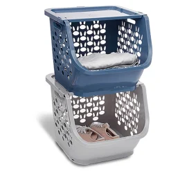 Casier de rangement superposable avec couvercle