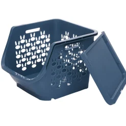 Casier de rangement superposable avec couvercle