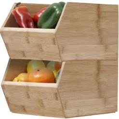 Casier en bambou empilable