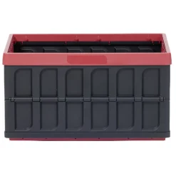 Casier pliant avec couvercle noir et rouge bordeaux 46 L