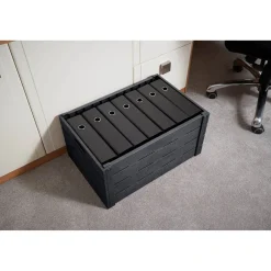 Casier pliant imitation bois gris foncé