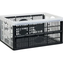 Casier pliant 32L noir et blanc