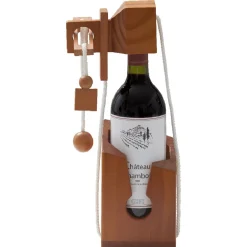 Casse tête bouteille emprisonnée avec cadenas support bois