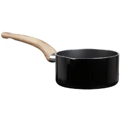 Casserole noire manche effet bois Ø 14