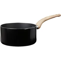 Casserole noire manche effet bois Ø 20
