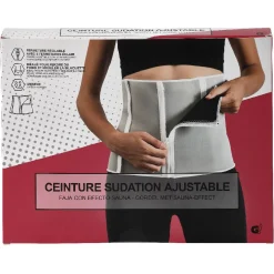 Ceinture de sudation ajustable fitness noir et grise