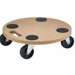 Chariot de plateforme rond en bois