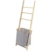 Échelle porte-serviettes avec panier à linge