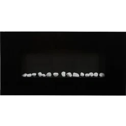 Cheminée décorative chauffante motifs galets