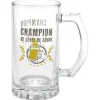 Chope à bière verre transparent inscription Champion de levée de coude