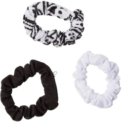 Chouchou en maille noir et blanc x3