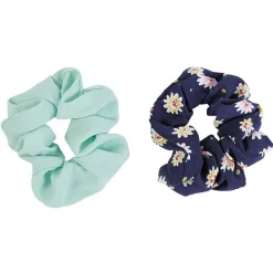 Chouchou en mousseline bleu x 2