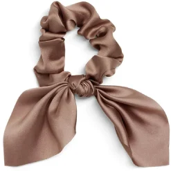 Chouchou foulard satiné marron