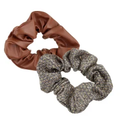 Chouchou marron et cuivre x2