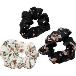 Chouchou motif fleur et coeur x3