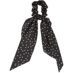 Chouchou noir à pois blanc en mousseline