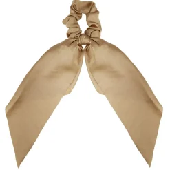 Chouchou ruban long doré effet satiné Ø7xL25cm