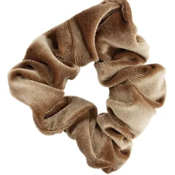 Chouchou velours marron rose blanc x3