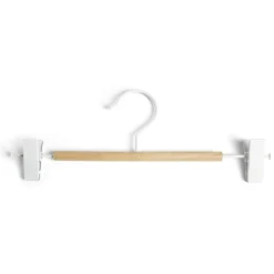 Cintre à pinces blanc et naturel x 3