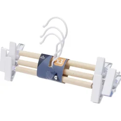 Cintre à pinces en bois naturel et blanc x3