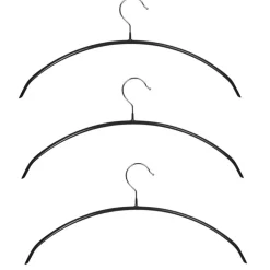 Cintre arrondi pour chemise en métal noir x 3