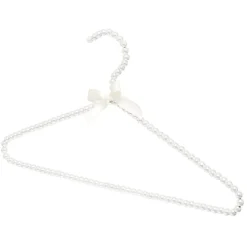 Cintre blanc déco perles x2