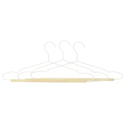 Cintre en métal blanc et bois x3