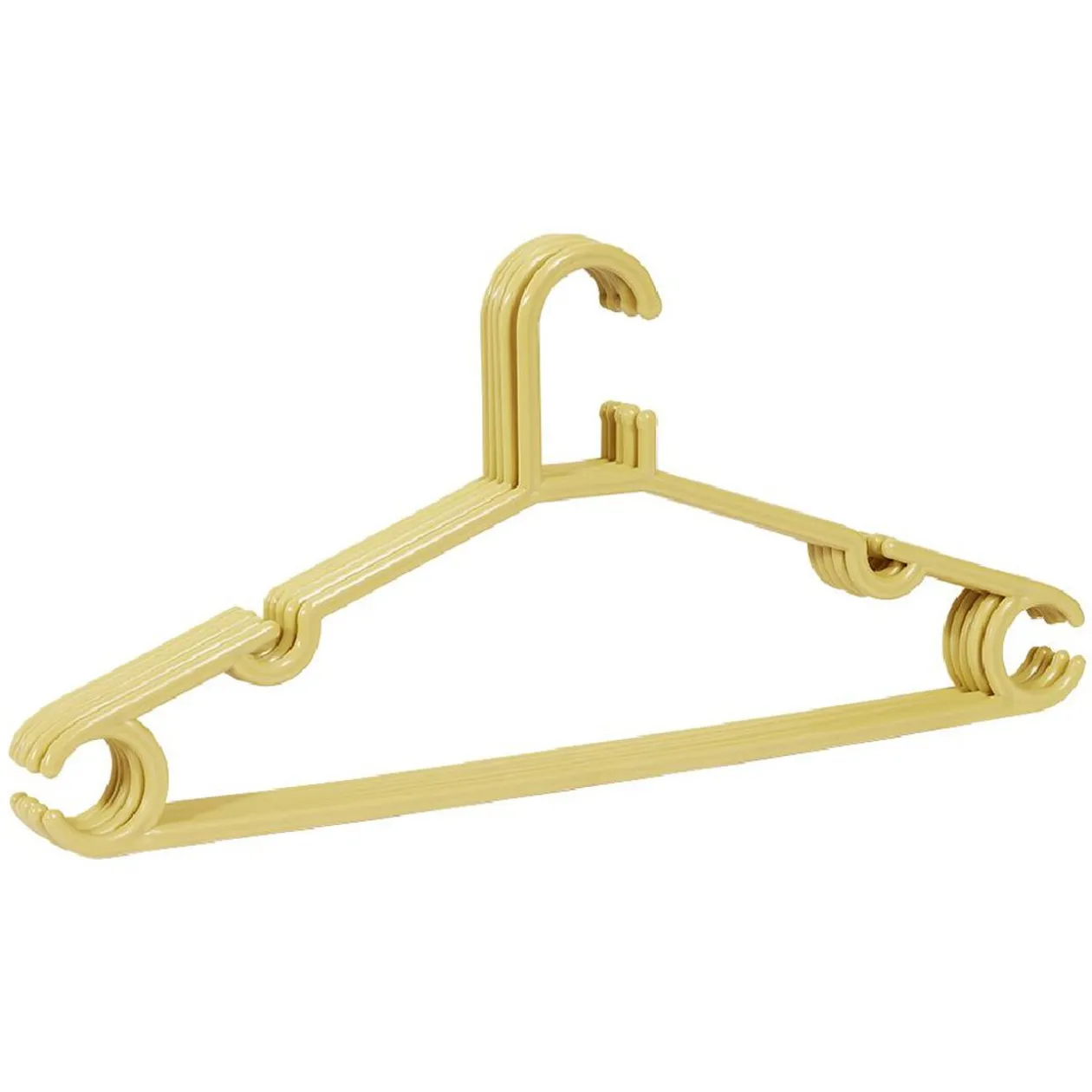 Cintre en plastique jaune x5 - L38,5xH17cm