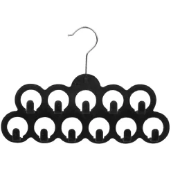 Cintre porte ceinture 11 crochets noir en velours