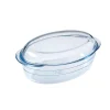 Cocotte ovale en verre transparent 4 L