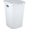 Coffre à linge 50 L blanc effet osier