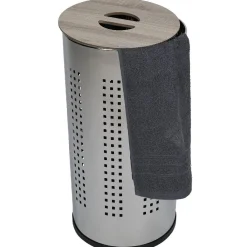Coffre à linge métallique cylindrique 46L
