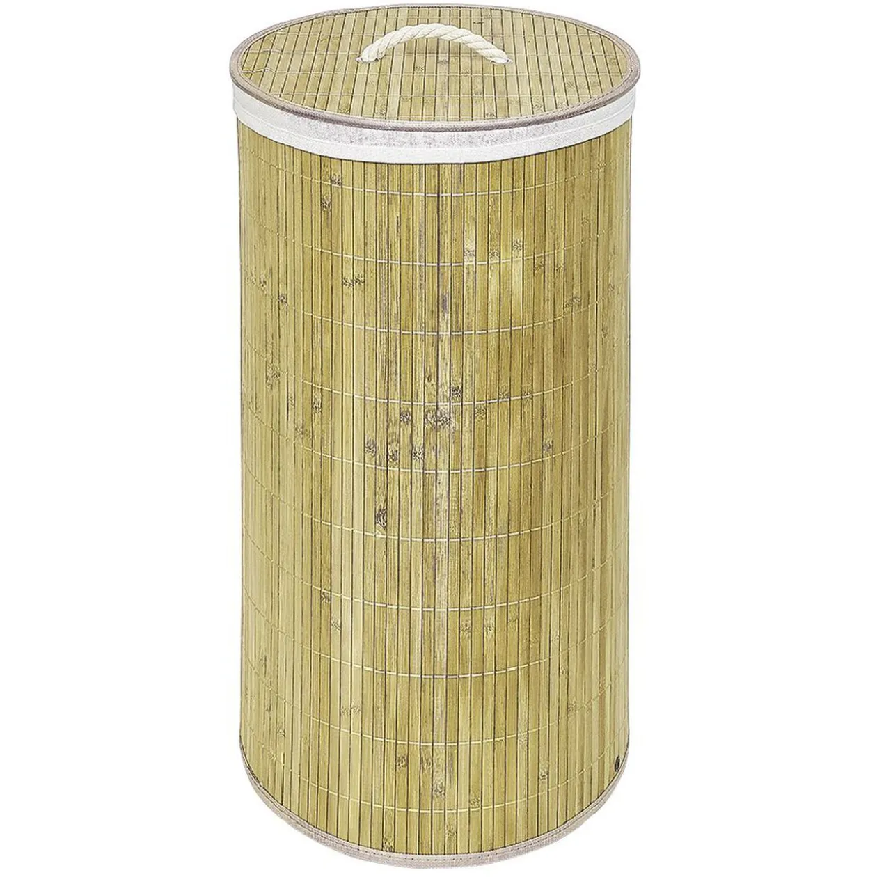 Coffre à linge rond en bambou 57L