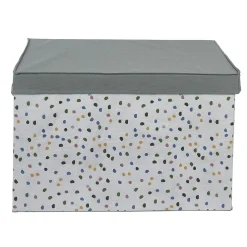 Coffre de rangement en tissu gris